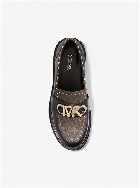 Parker Studded Leather and Logo Loafer 